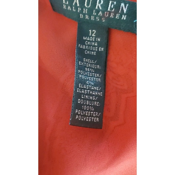 Lauren Ralph Lauren One Shoulder Size 12 Paisley Satin Front Drape Sheath Dress - Picture 14 of 14